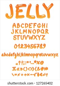 Vector jelly alphabet on a white background