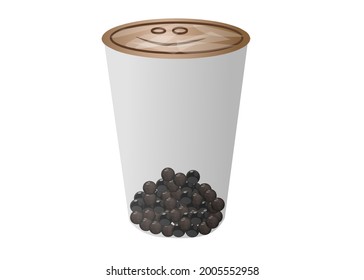 vector jelly brown color for iced juice or iced coffee in a cup