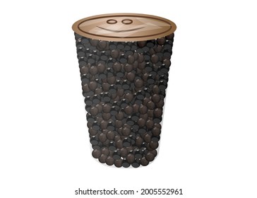 vector jelly brown color for iced juice or iced coffee in a cup