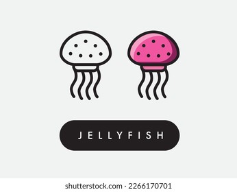 Vector jelly fish icon illustration