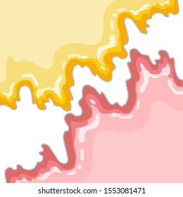 Vector jelly splash candy colors isolated on white. Glossy and sweet. Pink and yellow background wallpaper