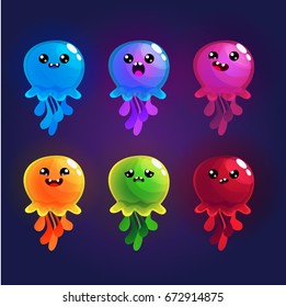 Vector jellyfish for game design.