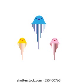 Vector jellyfish sign on a white background