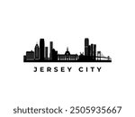 Vector Jersey City skyline. Travel Jersey City famous landmarks. Business and tourism concept for presentation, banner, web site.