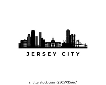 Vector Jersey City skyline. Travel Jersey City famous landmarks. Business and tourism concept for presentation, banner, web site.