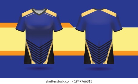 Vector jersey sports design template for sports clubs. uniform front and back view.