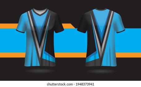 Vector jersey sports design template for sports clubs. uniform front and back view.