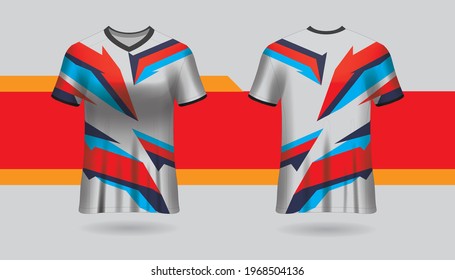 Vector jersey sports design template for sports clubs. uniform front and back view.