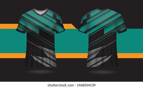 Vector jersey sports design template for sports clubs. uniform front and back view.
