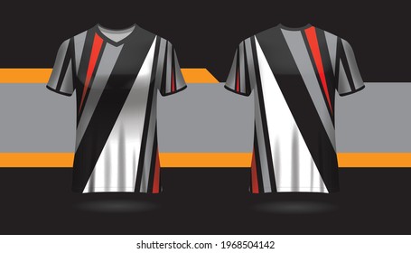 Vector jersey sports design template for sports clubs. uniform front and back view.