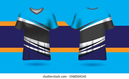 Vector jersey sports design template for sports clubs. uniform front and back view.