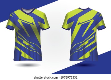 Vector jersey sports design template for sports clubs. uniform front and back view.