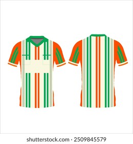 Camiseta de jersey de Vector con estampado verde y naranja