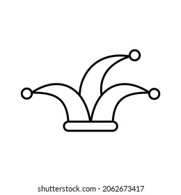 vector jester hat icon with outline style