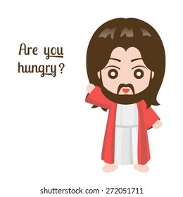 Vector Jesus christ in cute style set one picture two