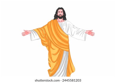 Vector de Jesucristo, fondo de Religión, fondo de Pascua, Imagen cristiana.