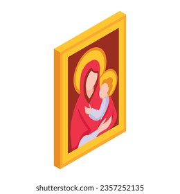 vector jesus life set with religion and faith symbols isometric isolated vector