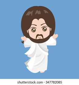 Vector Jesus rising,flat design