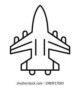 Vector Jet Outline Icon Design
