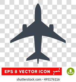 Vector Jet Plane EPS vector pictograph. Illustration style is flat iconic smooth blue symbol on a transparent background.