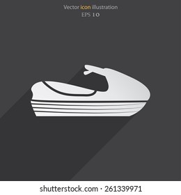Vector jet scooter flat icon illustration.