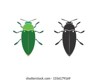 Vector of jewel beetle on a white background. Insect. Animal. Beetle. Easy editable layered vector illustration.