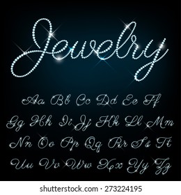 Vector jewelry alphabet.