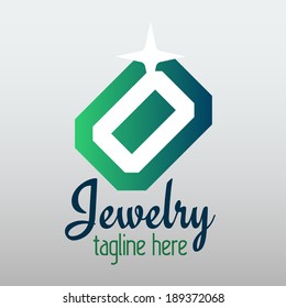 Vector jewelry logo design on grey background