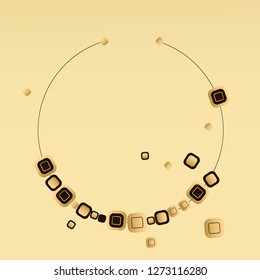 Vector jewelry necklace beads on beige background isolate