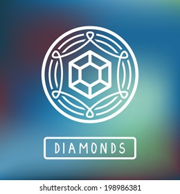 Vector jewelry signs and emblems - in outline trendy style - abstract graphic elements - design element - logo design template
