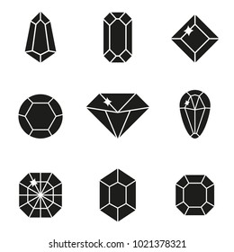 Vector jewels or precious diamonds gem set. Diamond stones isolated on a colored background.