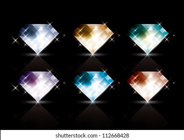vector of jewels in various colors