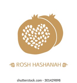 Vector Jewish greeting New Year card