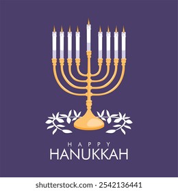 vetor jewish hanukkah poster template