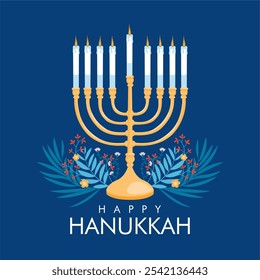 vetor jewish hanukkah poster template