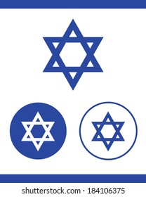 Vector Jewish Star of David Symbol Set 