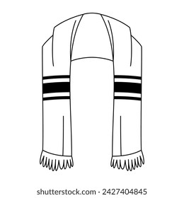 Vector Jewish Tallit Cartoon Illustration Isolated