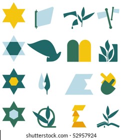 Vector Jewish themed symbols