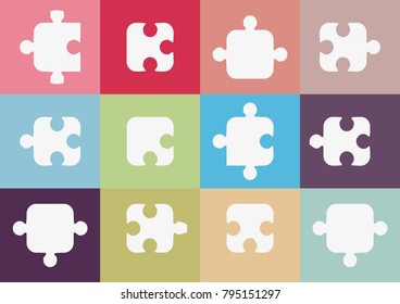 Vector jigsaw colorful background made from puzzle pieces.