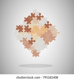 Vector of jigsaw colorful background made from puzzle pieces.