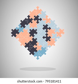 Vector of jigsaw colorful background made from puzzle pieces.