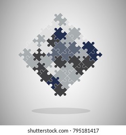 Vector of jigsaw colorful background made from puzzle pieces.