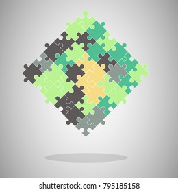 Vector of jigsaw colorful background made from puzzle pieces.