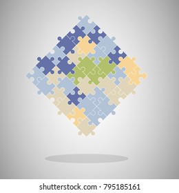 Vector of jigsaw colorful background made from puzzle pieces.