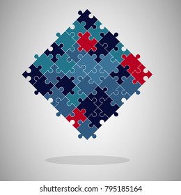 Vector of jigsaw colorful background made from puzzle pieces.