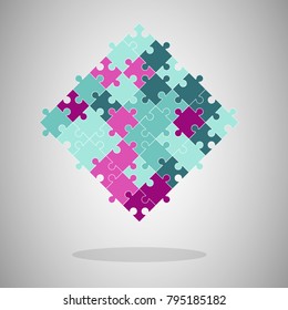 Vector of jigsaw colorful background made from puzzle pieces.