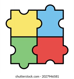 Vector Jigsaw Filled Outline Icon Design

