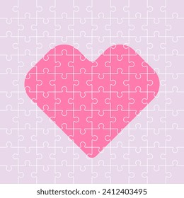 vector of jigsaw heart shape for valentine's day. unfinish jigsaw for love and heart concept.