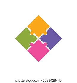 Vector Jigsaw Puzzle concepto icono de color o elemento de logotipo