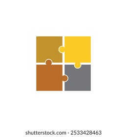 Vector Jigsaw Puzzle concept colored icon or logo element